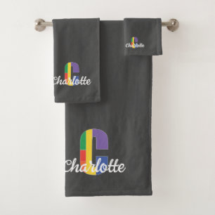 Lettre classique C couleur monogrammed gris