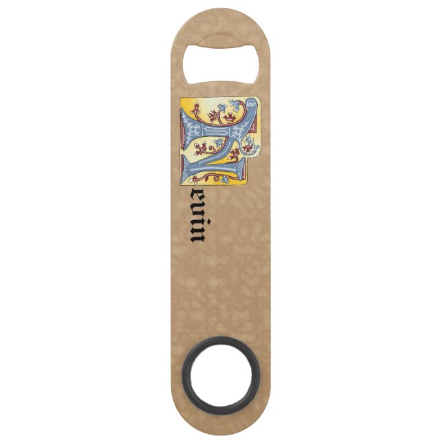 LETTRE CLÉ N BLEUE ET ROUGE rectangulaire (Devant)