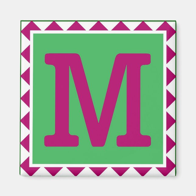 Lettre colorée 'M' - Magnet (Devant)