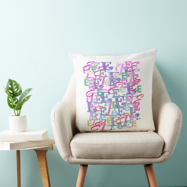Lettre Confettis "E" Coussin à Jeter (Chaise)