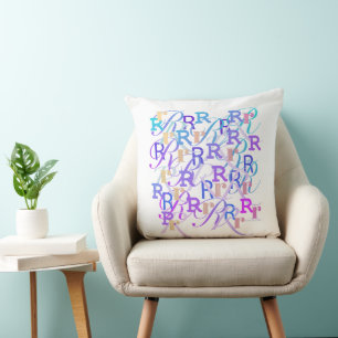 Lettre Confettis "R" Coussin à Jeter