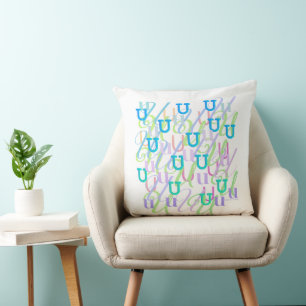 Lettre Confettis "U" Jeté Coussin