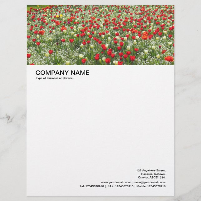 Lettre Customisable Grand en-tête d'image - Lit de tulipes (Devant)