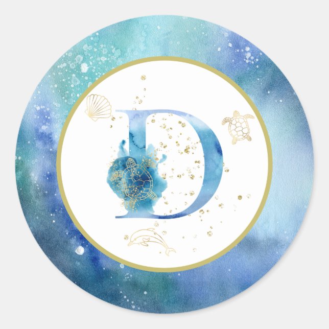 *~* LETTRE D - Autocollant d'enveloppe de plage na (Devant)