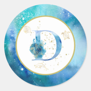 *~* LETTRE D - Autocollant d'enveloppe de plage na