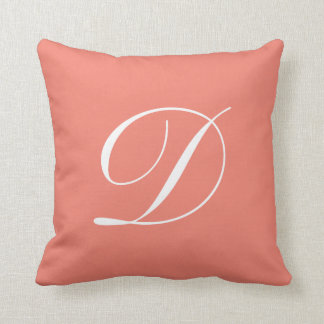 Lettre D Coussin de monogramme de corail