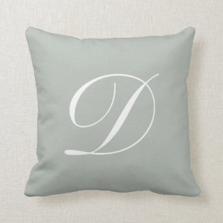 Lettre D Coussin de monogramme gris argenté