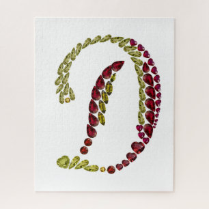 Lettre D faite avec Gemstones Nom Puzzle