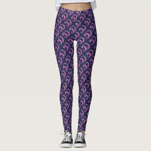 Lettre D monogramme doodle violet pattes leggings