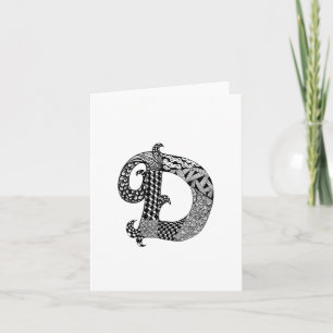 Lettre D Monogramme en noir et blanc