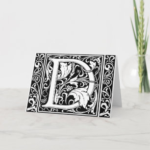 Lettre D Monogramme médiéval Art Nouveau