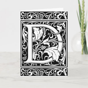Lettre D Monogramme médiéval Art Nouveau