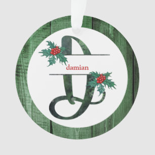 *~* Lettre D Photographie de Noël Rustic Wood AP44