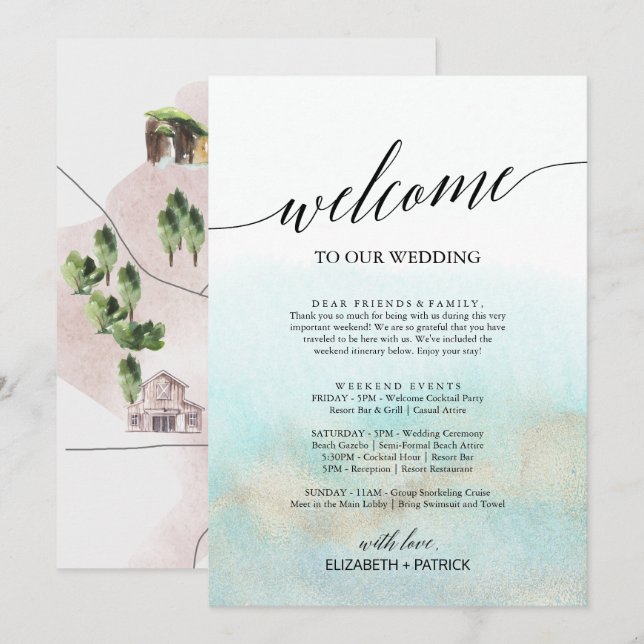 Lettre d'accueil Aqua and Gold Beach Itinéraire &  (Devant / Derrière)