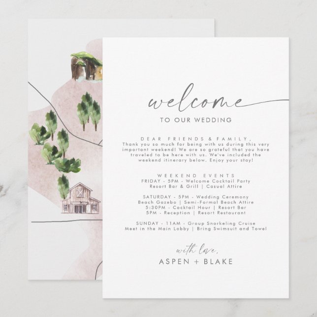 LETTRE D'ACCUEIL ESSENTIEL Itinéraire & Carte (Devant / Derrière)