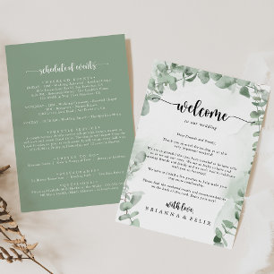 LETTRE D'ACCUEIL Mariage Classique Eucalyptus Foli