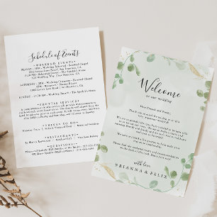LETTRE D'ACCUEIL Mariage D'OR CONFetti Eucalyptus