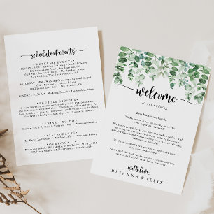 LETTRE D'ACCUEIL Mariage Éucalyptus Minimaliste