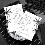 Lettre d'accueil Mariage Palm Tree - Carte Itinéra<br><div class="desc">Bienvenue invités à votre mariage de destination avec cette Palm Tree Mariage lettre d'accueil Itinéraire Card. Doté de palmiers à croquis dessinés à la main et d'un élégant script manuscrit, cette carte est parfaite pour les mariages tropicaux ou de plage. Personnalisez avec votre itinéraire et une lettre d'accueil chaleureuse pour...</div>