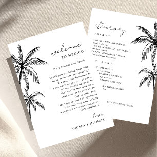 Lettre d'accueil Mariage Palm Tree - Carte Itinéra