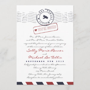 Lettre d'amour Airmail Faire-part de mariage