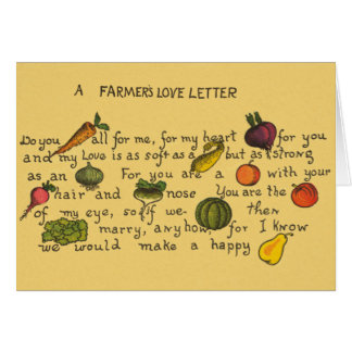 Lettre d'amour de l'agriculteur en fruits et