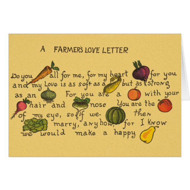 Lettre d'amour de l'agriculteur en fruits et (Devant Horizontal)