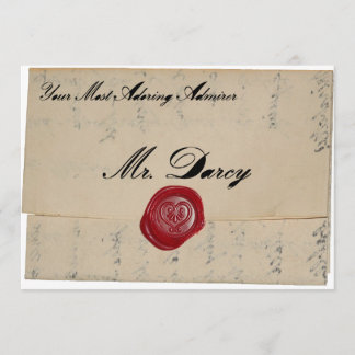 Lettre d'amour M. Darcy Regency Invitation