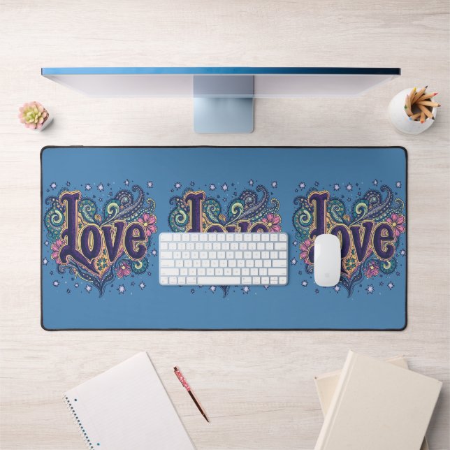 Lettre d'amour psychédélique boho avec accent flor (Bureau 1)