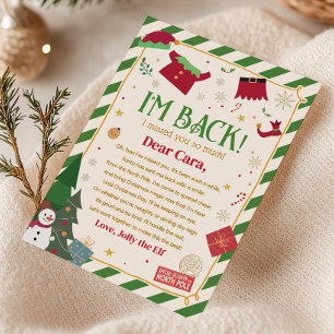 Lettre d'arrivée de Noël Elf Carte