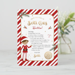 Lettre de bienvenue à l'arrivée de l'elfe pour la 