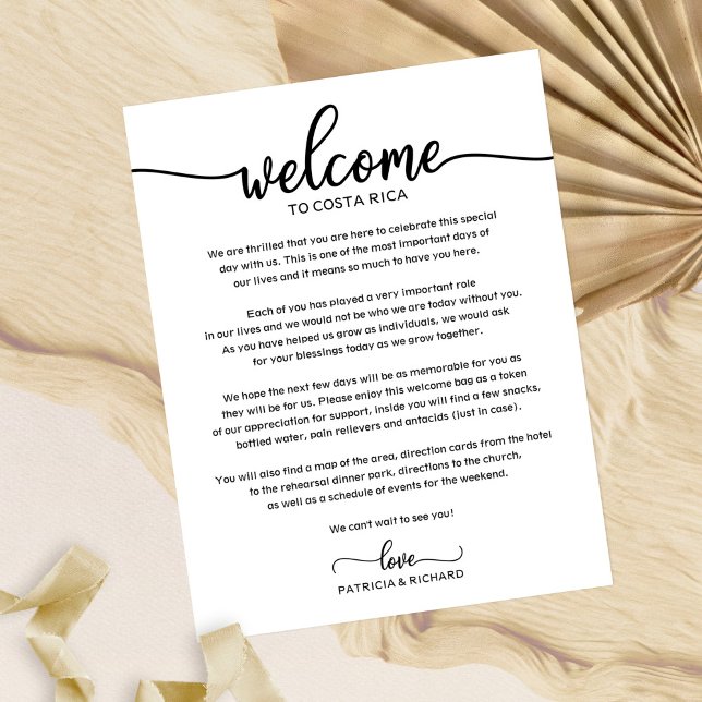 Lettre de bienvenue au week-end de mariage (Créateur téléchargé)