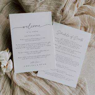 Lettre de bienvenue de mariage simple et gris atté