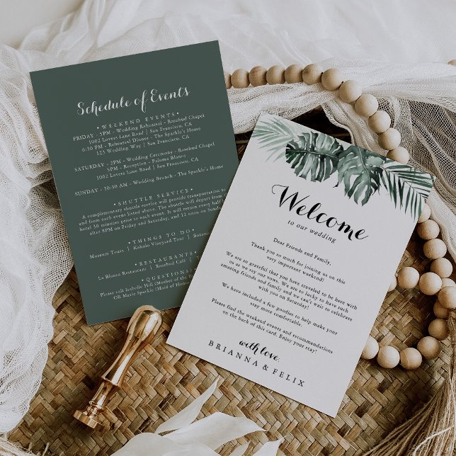 Lettre de bienvenue du Mariage blanc Tropical Gree (Créateur téléchargé)