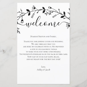 Lettre de bienvenue du Mariage de défilement de vi