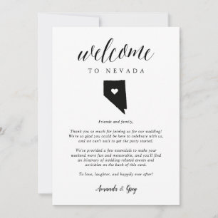 Lettre de bienvenue du Mariage du Nevada & Itinéra