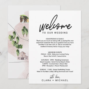 Lettre de bienvenue et carte en calligraphie fanta