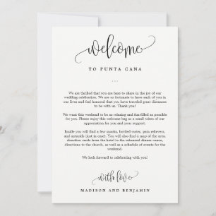 Lettre de bienvenue et sac de bienvenue du Mariage