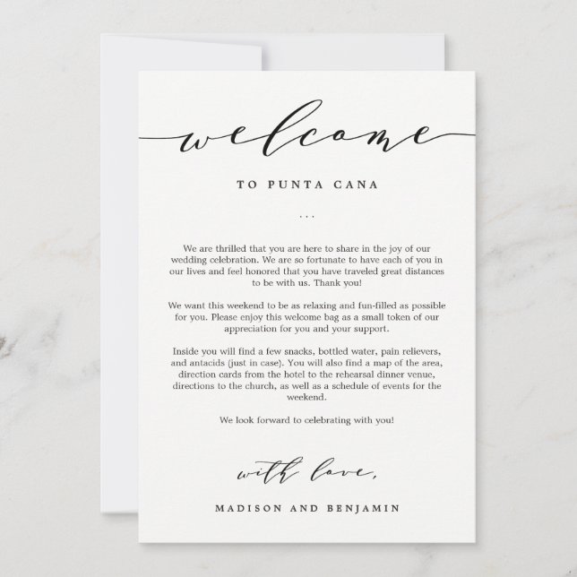 Lettre de bienvenue et sac de bienvenue pour maria (Devant)