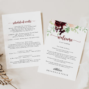 Lettre de bienvenue Mariage classique aux couleurs