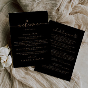 Lettre de bienvenue Mariage classique en or noir