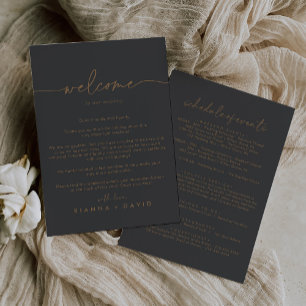 Lettre de bienvenue Mariage Gray Gold Classic
