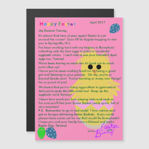 Lettre de Bunny Pâques Pink Yellow Chick Egg