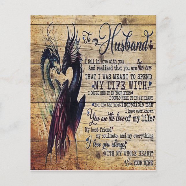 Lettre de citation d'amour à mon mari (Devant)