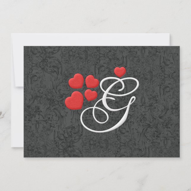 Lettre de coeur élégante G (Devant)