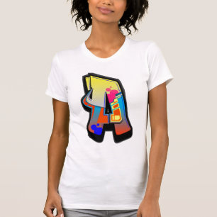 Lettre de graffiti de monogramme un T-shirt
