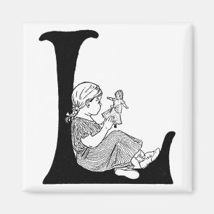 Lettre de jours paresseuse "L" - aimant