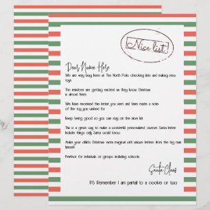 Lettre de la liste des gentils de Père Noël Person