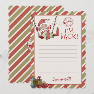 Lettre de lutin "Je suis de retour" Carte de vœux