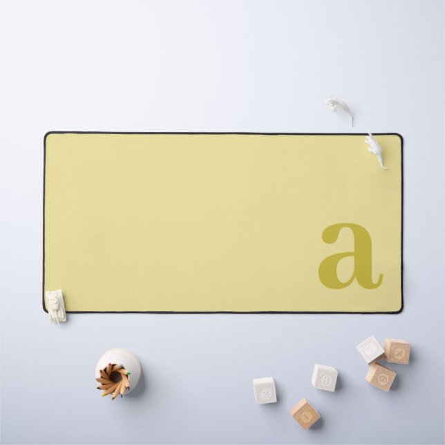 Lettre de monogramme jaune pâle et moutarde minima (Tableau pour enfants)